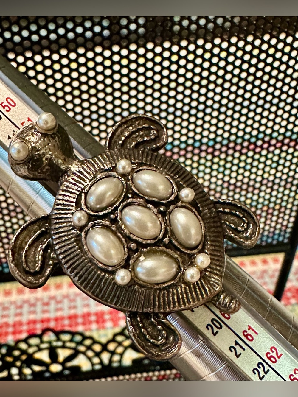 Unique Turtle Statement Ring with adjustable band